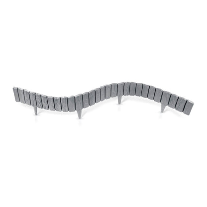 Lawn Edging, 2.32 Metres Plastic Palisade Wood Effect (Black)