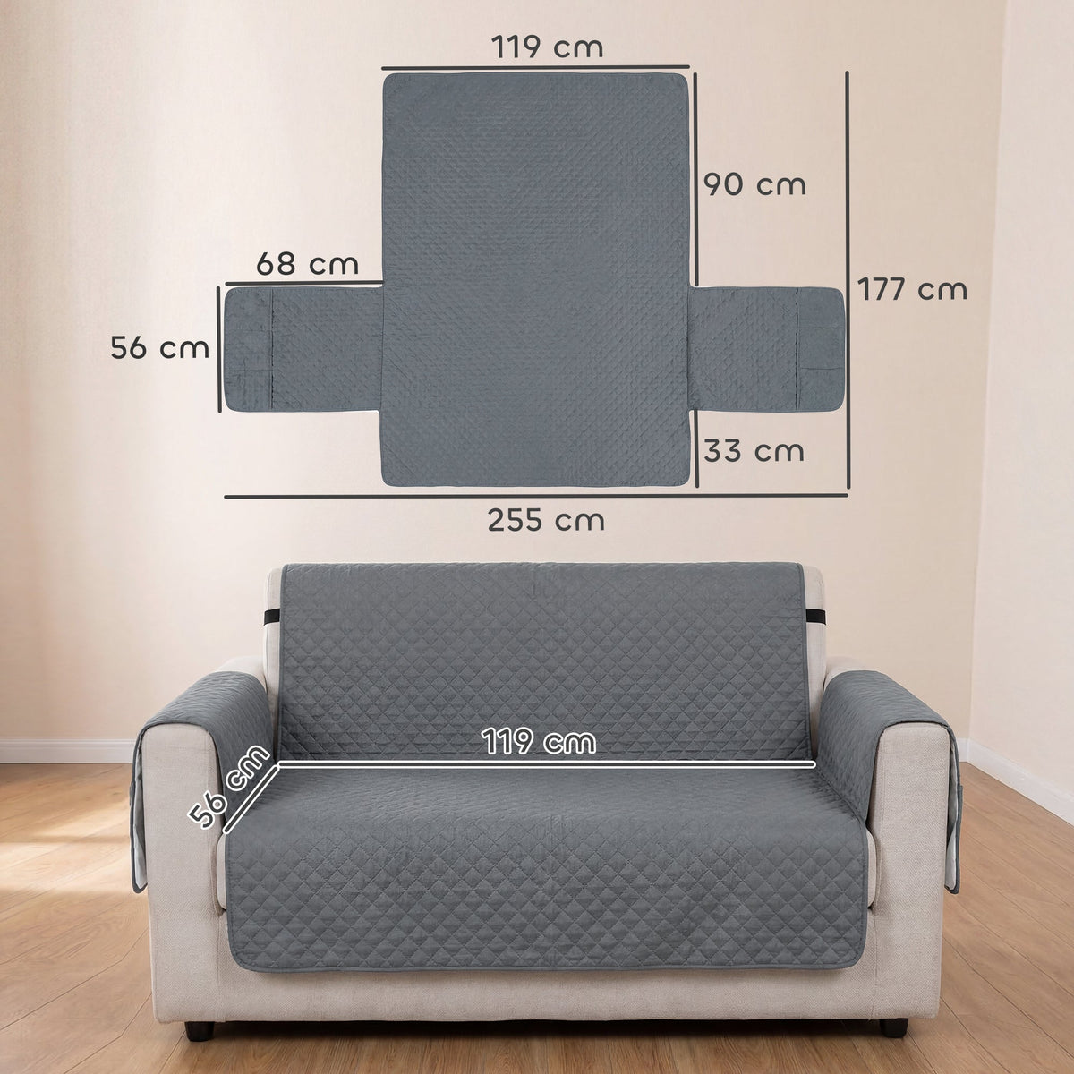 PawHut Waterproof Sofa Cover 2 Seater for Pets
