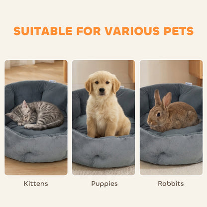 PawHut Round Pet Bed for Dog and Cats, Dark Grey