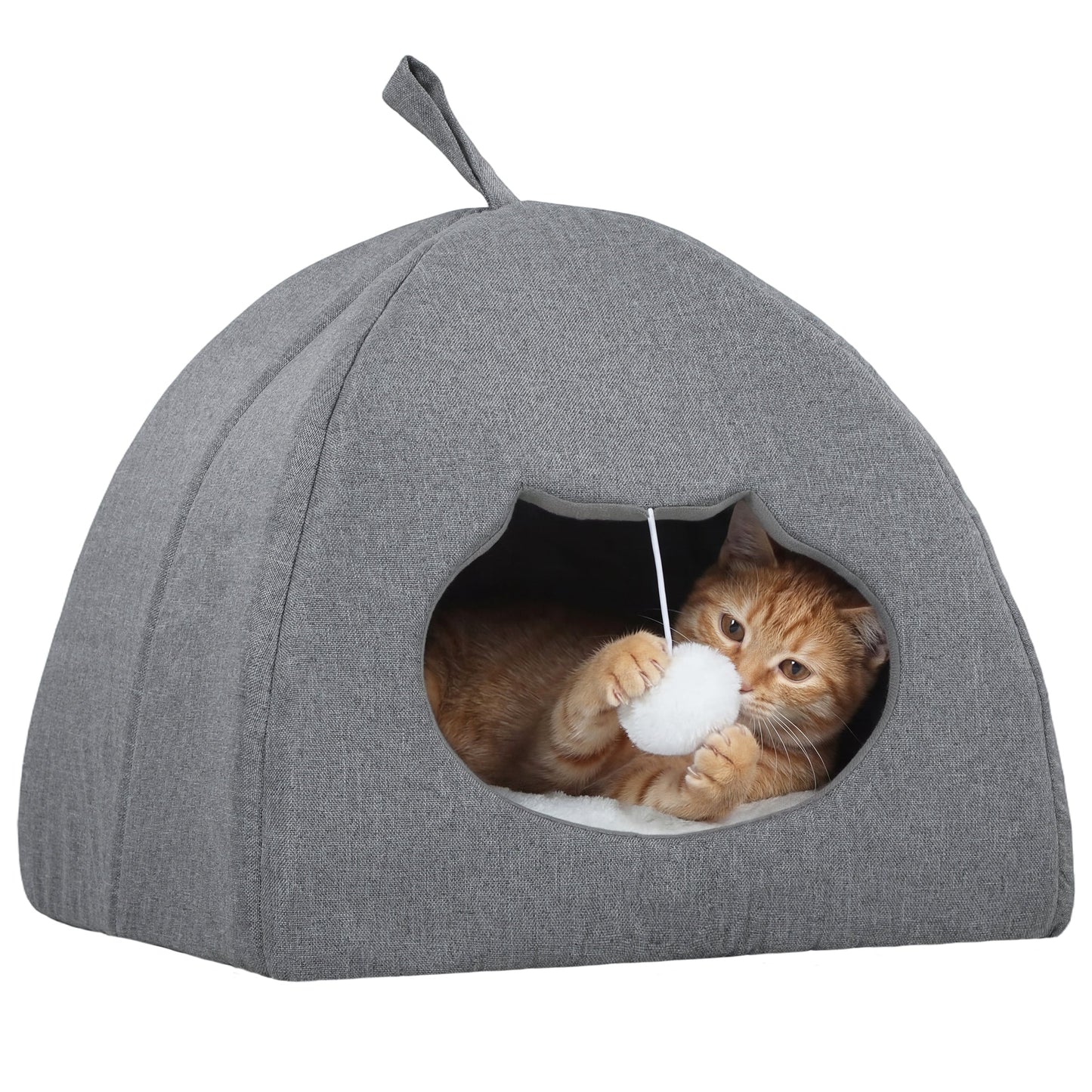 PawHut Cat Cave Bed, 42 x 42 x 39 cm, Grey